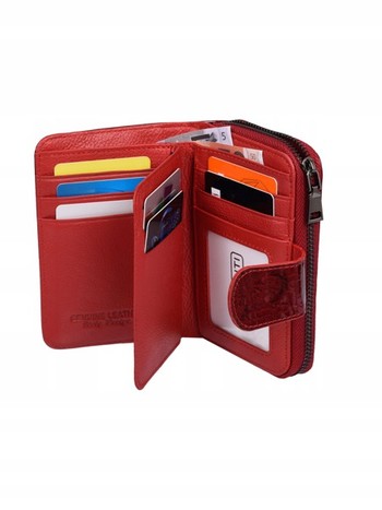 Módna kožená tmavočervená peňaženka so vzorom - Lorenti 115RSBF