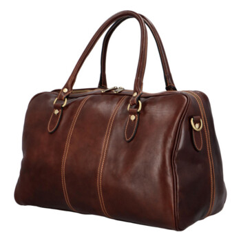 Kožená cestovná taška hnedá - Delami Vera Pelle Lorentto