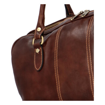 Kožená cestovná taška hnedá - Delami Vera Pelle Lorentto
