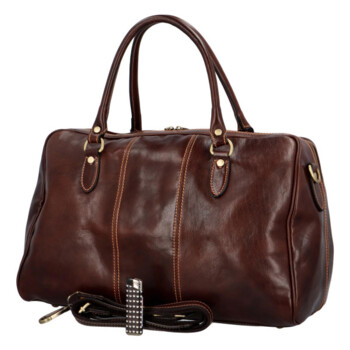 Kožená cestovná taška hnedá - Delami Vera Pelle Lorentto
