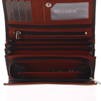 Dámska kožená peňaženka červeno čierna - Bellugio Sofia New