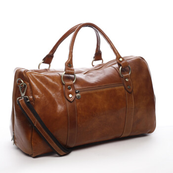 Cestovná kožená taška koňaková - Delami Vera Pelle Equado