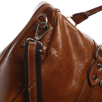 Cestovná kožená taška koňaková - Delami Vera Pelle Equado