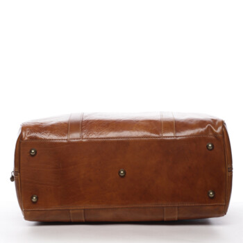 Cestovná kožená taška koňaková - Delami Vera Pelle Equado