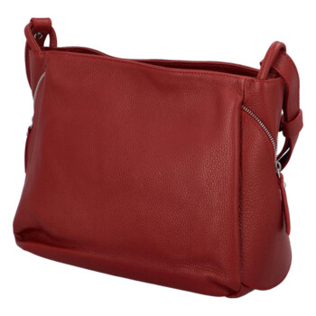 Dámska kožená crossbody kabelka červená - Delami Carfiana