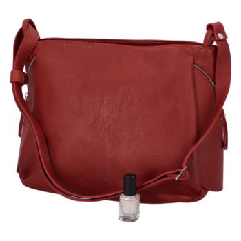 Dámska kožená crossbody kabelka červená - Delami Carfiana