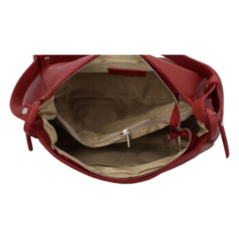 Dámska kožená crossbody kabelka červená - Delami Carfiana