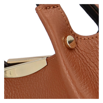 Dámska kožená kabelka svetlo hnedá - ItalY Werawont