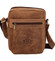 Pánska kožená crossbody taška svetlo hnedá brúsená - WILD Abilio
