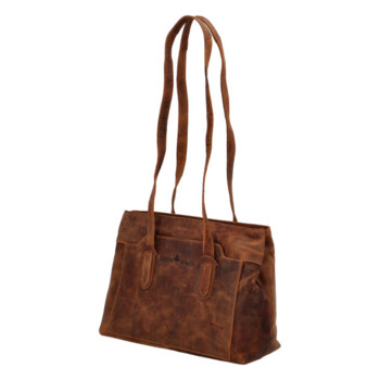 Dámska kožená kabelka cez rameno hnedá - Greenwood Cerestil