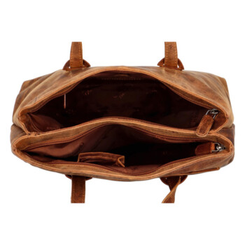 Dámska kožená kabelka cez rameno hnedá - Greenwood Cerestil