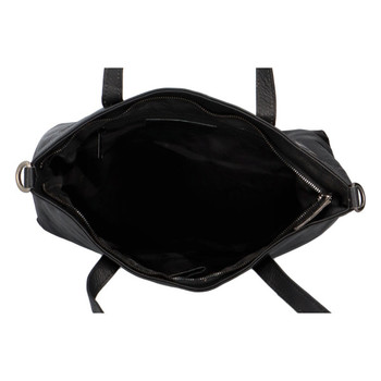 Dámska kožená kabelka čierna - Greenwood Emelia