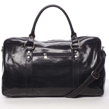Cestovná kožená taška čierna - Delami Vera Pelle Equado