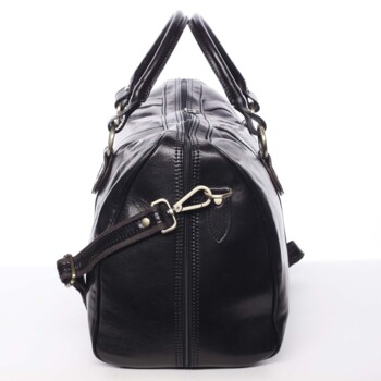 Cestovná kožená taška čierna - Delami Vera Pelle Equado