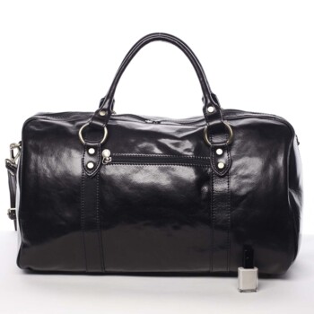 Cestovná kožená taška čierna - Delami Vera Pelle Equado