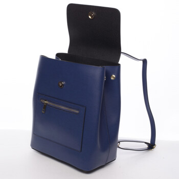 Dámsky kožený batoh modrý - Delami Vera Pelle Bernadea