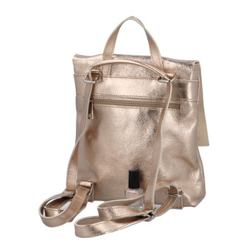 Dámsky kožený batôžtek kabelka zlatý - ItalY Francesco Small