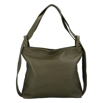 Dámska kožená kabelka cez plece khaki - ItalY Armáni