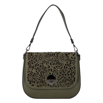 Dámska kožená crossbody kabelka khaki - ItalY Bettery