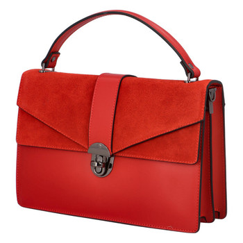 Dámska elegantná kožená kabelka červená - ItalY Lumea