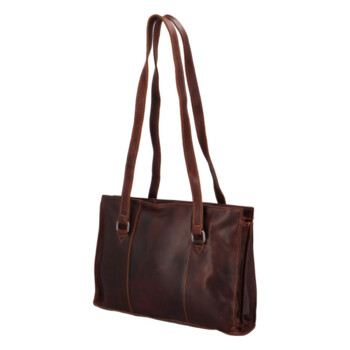 Dámska kožená kabelka cez rameno hnedá - Greenwood Bilomy
