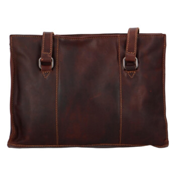 Dámska kožená kabelka cez rameno hnedá - Greenwood Bilomy