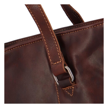 Dámska kožená kabelka cez rameno hnedá - Greenwood Bilomy