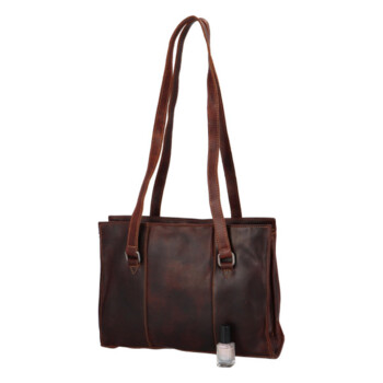 Dámska kožená kabelka cez rameno hnedá - Greenwood Bilomy