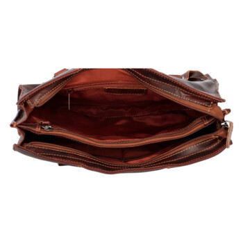 Dámska kožená kabelka cez rameno hnedá - Greenwood Bilomy