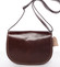 Menšia hnedá lakovaná crossbody kožená kabelka - ItalY Zoya