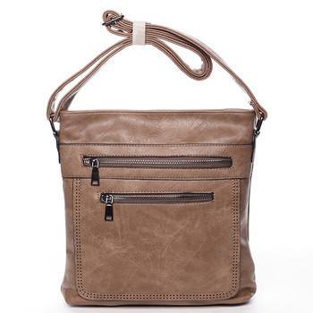 Moderné stredné crossbody kabelka svetlá taupe - Delami Karlie