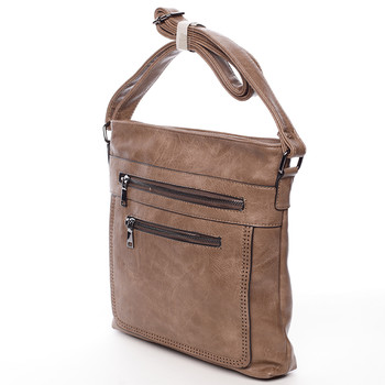 Moderné stredné crossbody kabelka svetlá taupe - Delami Karlie