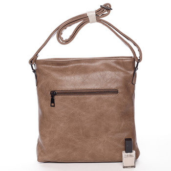 Moderné stredné crossbody kabelka svetlá taupe - Delami Karlie