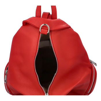 Dámsky kožený batoh červený - ItalY Marnos