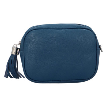 Dámska kožená crossbody kabelka petrolejovo modrá -  ItalY Kriane