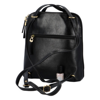Dámsky kožený batoh kabelka čierny - Katana Elinney