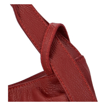 Dámska kožená kabelka cez plece tmavočervená - ItalY Armáni Small