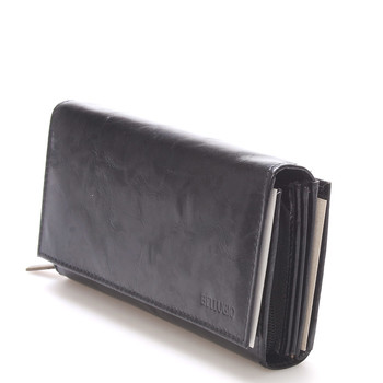 Veľká kožená čierna dámska peňaženka - Bellugio Calantha New