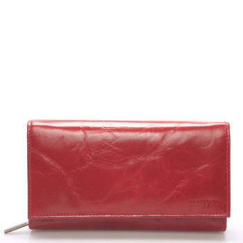 Veľká kožená červená dámska peňaženka - Bellugio Calantha New
