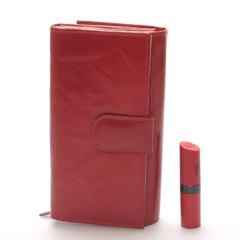 Veľká kožená červená dámska peňaženka - Bellugio Calantha New