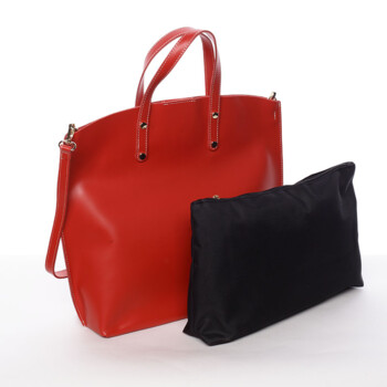 Dámska kožená kabelka červená - Delami Weronia