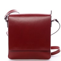 Pánska luxusná kožená taška cez rameno tmavo červená - ItalY Crosby