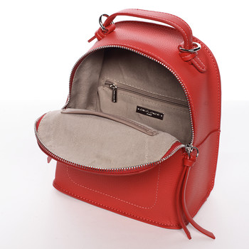 Malý dámsky červený mestský batoh/kabelka - David Jones Leonidas