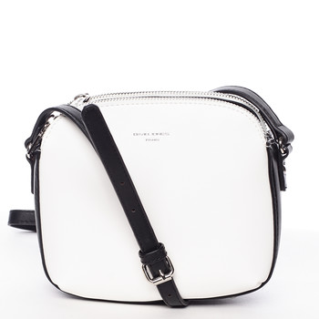 Štýlová crossbody kabelka bielo čierna - David Jones Presley