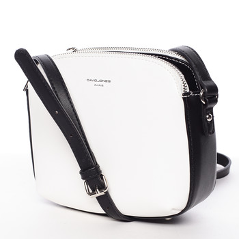 Štýlová crossbody kabelka bielo čierna - David Jones Presley