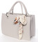 Luxusná svetlo šedá kabelka do ruky s šatkou - David Jones Ledell