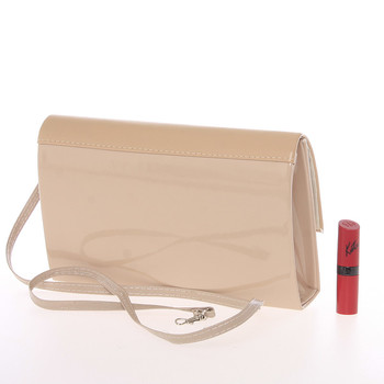 Štýlová dámska listová kabelka camel lesklá - Delami Boston