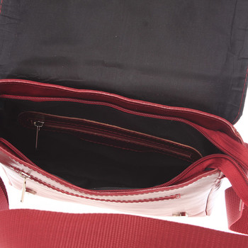 Červená elegantná crossbody kožená taška - Delami 1172