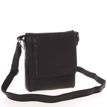 Malý pánsky kožený messenger čierny - Hill Burry Titus