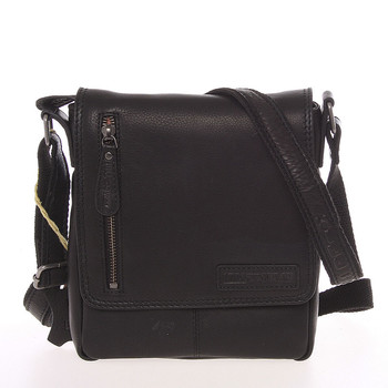 Malý pánsky kožený messenger čierny - Hill Burry Titus